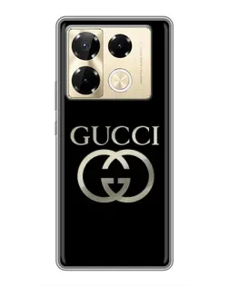 Чехол для Infinix Note 40 Pro с картинкой «Gucci — золото на черном»