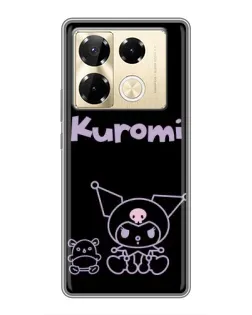Чехол для Infinix Note 40 Pro с картинкой «Kuromi — черный минимализм»