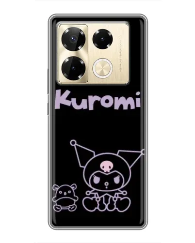 Чехол для Infinix Note 40 Pro с картинкой «Kuromi — черный минимализм»