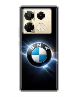 Чохол для Infinix Note 40 Pro з картинкою «BMW — неонове сяйво»