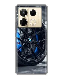 Чехол для Infinix Note 40 Pro с картинкой «Колесо BMW вблизи»