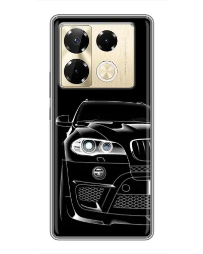 Чехол для Infinix Note 40 Pro с картинкой «Темный силуэт BMW»