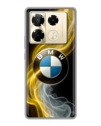 Чехол для Infinix Note 40 Pro с картинкой «Золотистый дым BMW»