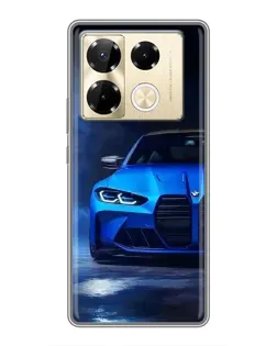 Чехол для Infinix Note 40 Pro с картинкой «Голубая BMW M4»