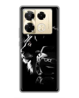 Чехол для Infinix Note 40 Pro с картинкой «BMW и лев»