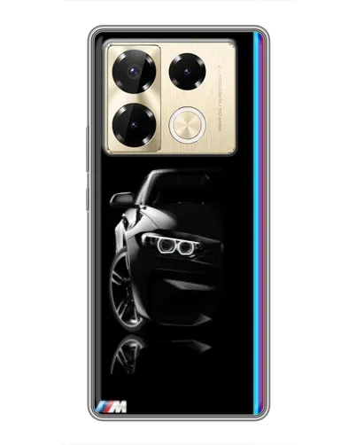 Чехол для Infinix Note 40 Pro с картинкой «Силуэт BMW в темноте»