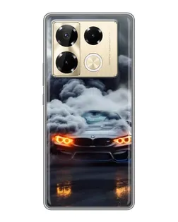 Чехол для Infinix Note 40 Pro с картинкой «BMW в дыму»