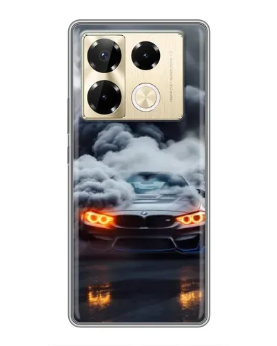 Чехол для Infinix Note 40 Pro с картинкой «BMW в дыму»