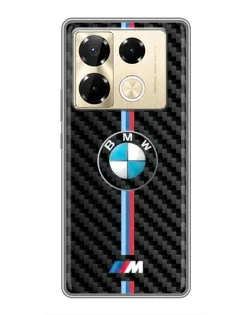 Чехол для Infinix Note 40 Pro с картинкой «Эмблема BMW и карбон»