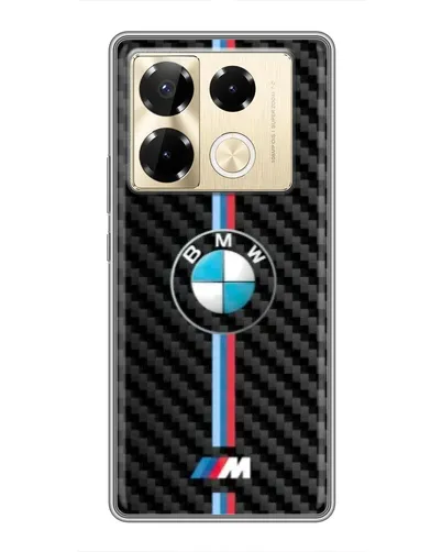 Чехол для Infinix Note 40 Pro с картинкой «Эмблема BMW и карбон»