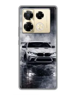 Чехол для Infinix Note 40 Pro с картинкой «BMW сквозь туман»