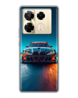 Чехол для Infinix Note 40 Pro с картинкой «BMW — огни неона» Чехол для Infinix Note 40 Pro с картинкой «BMW — огни неона»