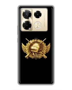Чехол для Infinix Note 40 Pro с картинкой «PUBG — оранжевый градиент»