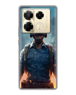 Чехол для Infinix Note 40 Pro с картинкой «PUBG — реалистичный герой»