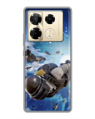 Чехол для Infinix Note 40 Pro с картинкой «Десант PUBG — прыжок»
