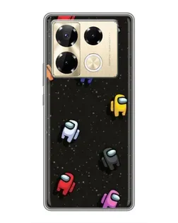 Чехол для Infinix Note 40 Pro с картинкой «Космический паттерн Among Us»