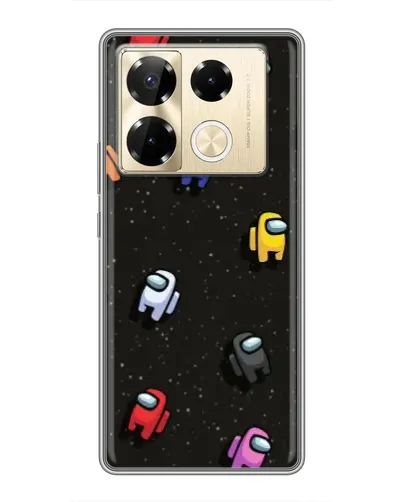 Чехол для Infinix Note 40 Pro с картинкой «Космический паттерн Among Us»