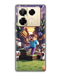 Чехол для Infinix Note 40 Pro с картинкой «Стив на ферме»