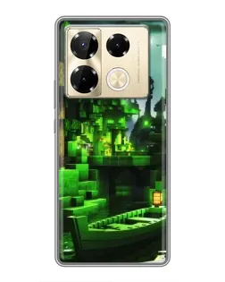Чехол для Infinix Note 40 Pro с картинкой «Minecraft лесной пейзаж»