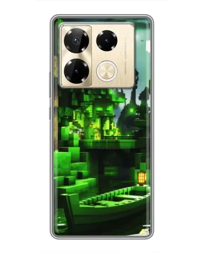 Чехол для Infinix Note 40 Pro с картинкой «Minecraft лесной пейзаж»