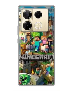Чехол для Infinix Note 40 Pro с картинкой «Замок Minecraft»