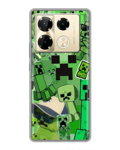 Чехол для Infinix Note 40 Pro с картинкой «Криперы Minecraft»