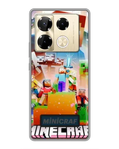 Чехол для Infinix Note 40 Pro с картинкой «Minecraft герои игры»