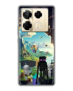 Чехол для Infinix Note 40 Pro с картинкой «Эндермен в лесу»