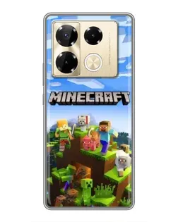 Чехол для Infinix Note 40 Pro с картинкой «Minecraft классический мир»