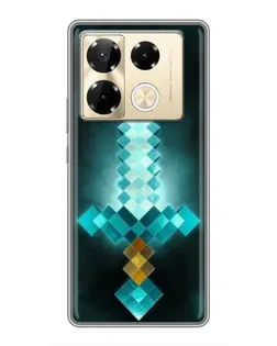 Чехол для Infinix Note 40 Pro с картинкой «Алмазный меч неон»
