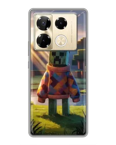 Чехол для Infinix Note 40 Pro с картинкой «Крипер в свитере»