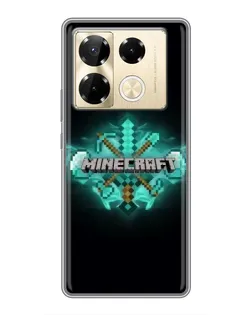 Чехол для Infinix Note 40 Pro с картинкой «Minecraft Diamond лого»