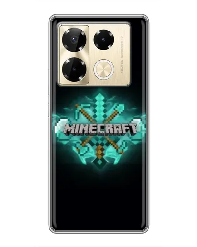 Чехол для Infinix Note 40 Pro с картинкой «Minecraft Diamond лого»