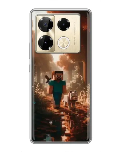 Чехол для Infinix Note 40 Pro с картинкой «Стив в лесу»