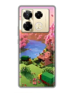 Чехол для Infinix Note 40 Pro с картинкой «Розовое дерево Minecraft»