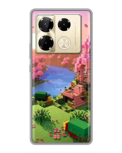 Чехол для Infinix Note 40 Pro с картинкой «Розовое дерево Minecraft»