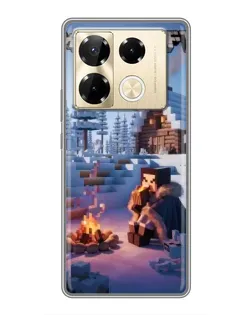 Чехол для Infinix Note 40 Pro с картинкой «Зимний Minecraft»