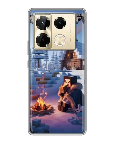Чехол для Infinix Note 40 Pro с картинкой «Зимний Minecraft»