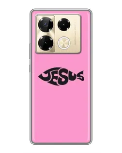 Чехол для Infinix Note 40 Pro с картинкой «Розовый символ  Jesus»