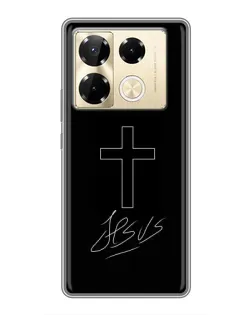Чехол для Infinix Note 40 Pro с картинкой «Графический крест Jesus»