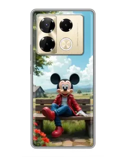 Чехол для Infinix Note 40 Pro с картинкой «Микки на скамейке»