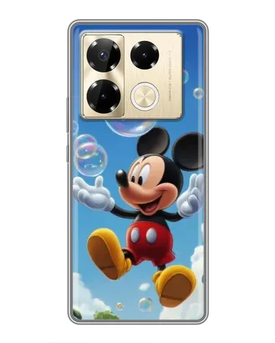 Чехол для Infinix Note 40 Pro с картинкой «Mickey и мыльные пузыри»