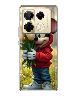 Чехол для Infinix Note 40 Pro с картинкой «Микки с тюльпанами» Чехол для Infinix Note 40 Pro с картинкой «Микки с тюльпанами»
