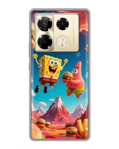 Чехол для Infinix Note 40 Pro с картинкой «Космический фастфуд»