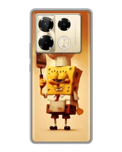 Чехол для Infinix Note 40 Pro с картинкой «Губка Боб повар»