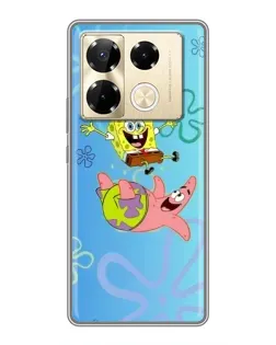 Чехол для Infinix Note 40 Pro с картинкой «Спанч Боб и Патрик»