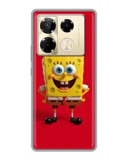 Чехол для Infinix Note 40 Pro с картинкой «Спанч Боб на красном»