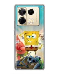 Чехол для Infinix Note 40 Pro с картинкой «Спанч Боб победитель»