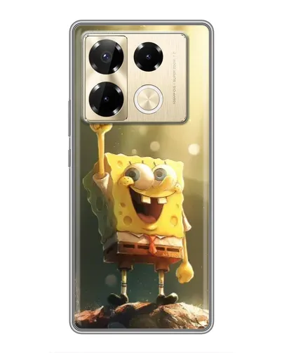 Чехол для Infinix Note 40 Pro с картинкой «Сияющий Спанч Боб»