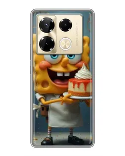 Чехол для Infinix Note 40 Pro с картинкой «Повар Спанч Боб»